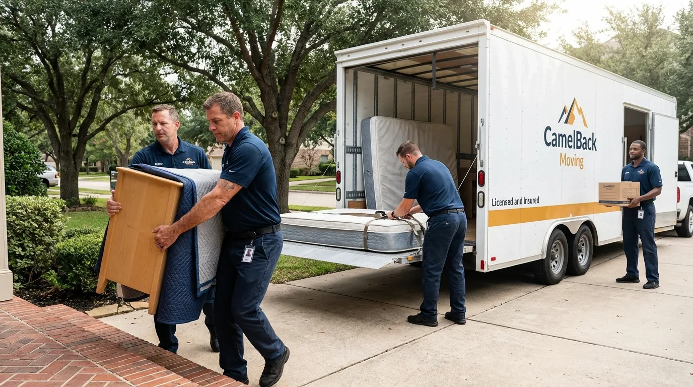 Crew loading residential truck for cross-state move from Fairview, NJ
